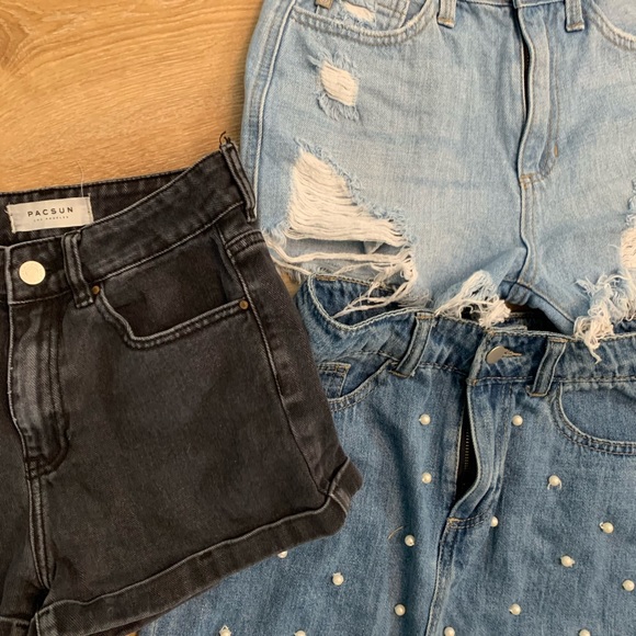 Pacsun Denim Jeans Shorts Skirt Bundle Size 25 - Picture 3 of 8